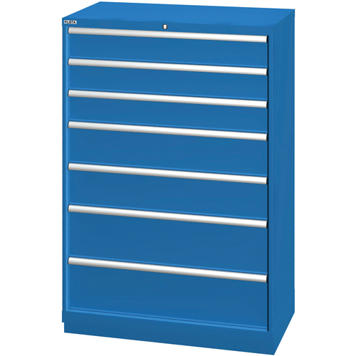 Drawer Cabinets, 7 Drawers, 40-1/4" W x 22-1/2" D x 59-1/2" H, Bright blue Equipment World