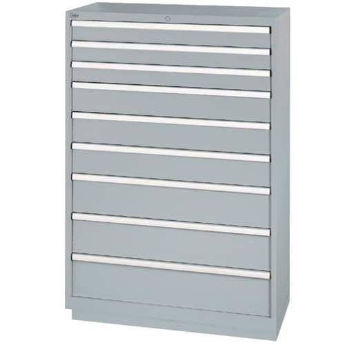 Drawer Cabinets, 9 Drawers, 40-1/4" W x 22-1/2" D x 59-1/2" H, Grey Equipment World