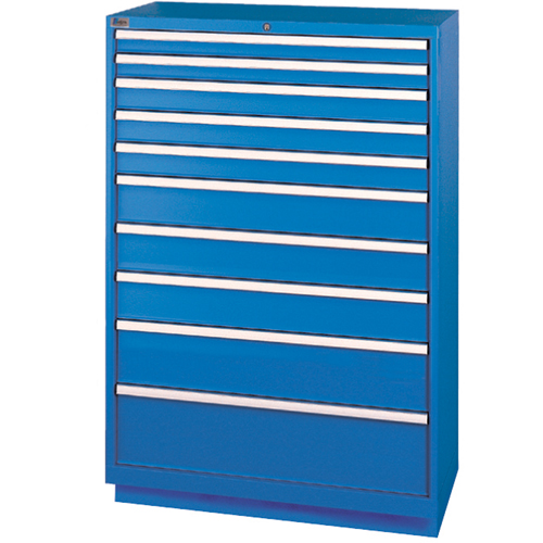Drawer Cabinets, 10 Drawers, 40-1/4" W x 22-1/2" D x 59-1/2" H, Bright blue Equipment World