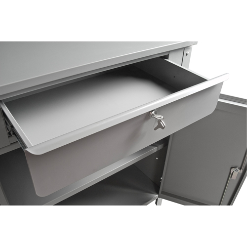 Cabinet Style Shop Desk, 34-1/2" W x 30" D x 53" H, Grey Equipment World