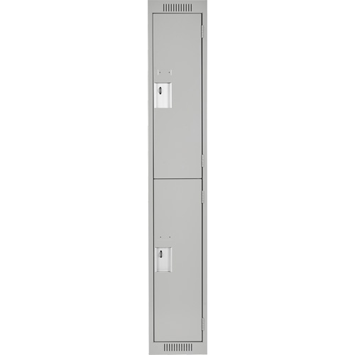 Clean Line Lockers, 2 -tier, 12" x 18" x 72", Steel, Grey, Rivet (Assembled) Equipment World