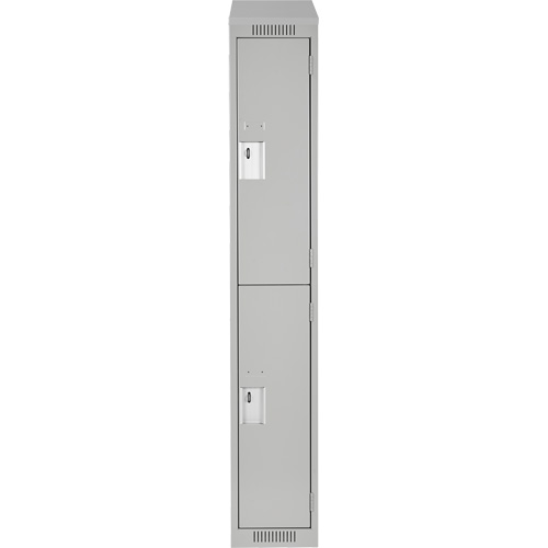 Clean Line Lockers, 2 -tier, 12" x 18" x 78", Steel, Grey, Rivet (Assembled) Equipment World