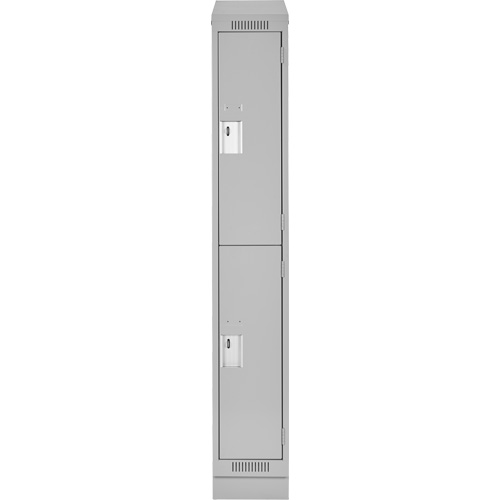 Clean Line Lockers, 2 -tier, 12" x 18" x 82", Steel, Grey, Rivet (Assembled) Equipment World
