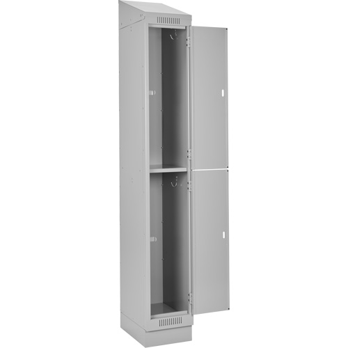 Clean Line Lockers, 2 -tier, Bank of 4, 48" x 18" x 82", Steel, Grey, Rivet (Assembled) Equipment World