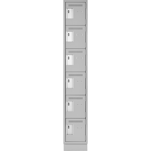 Clean Line Lockerette, 6 -tier, 12" x 18" x 76", Steel, Grey, Rivet (Assembled) Equipment World