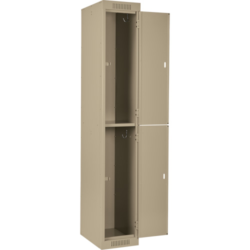Clean Line Lockers, 2 -tier, Bank of 4, 48" x 18" x 72", Steel, Beige, Rivet (Assembled) Equipment World