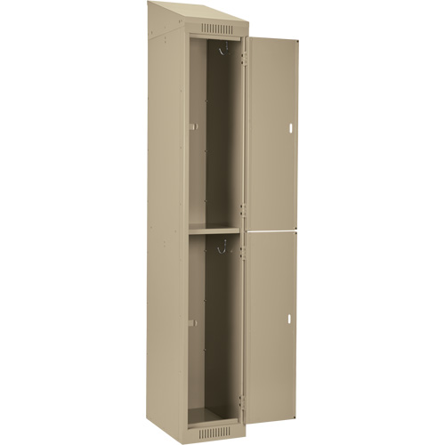 Clean Line Lockers, 2 -tier, Bank of 4, 48" x 18" x 78", Steel, Beige, Rivet (Assembled) Equipment World