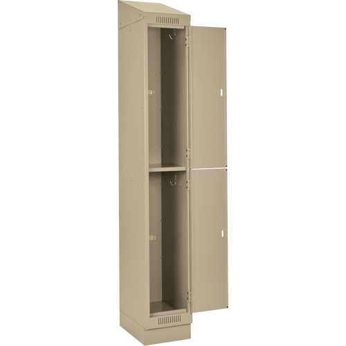 Clean Line Lockers, 2 -tier, Bank of 4, 48" x 18" x 82", Steel, Beige, Rivet (Assembled) Equipment World