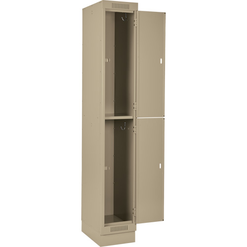 Casiers Clean Line, 2 niveaux, Bloc de 4, 48" x 18" x 76", Acier, Beige, Rivet (assembl&eacute;) Equipment World