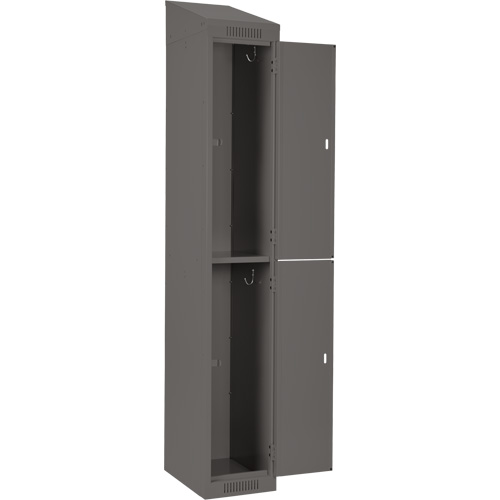 Clean Line Lockers, 2 -tier, Bank of 4, 48" x 18" x 78", Steel, Charcoal, Rivet (Assembled) Equipment World