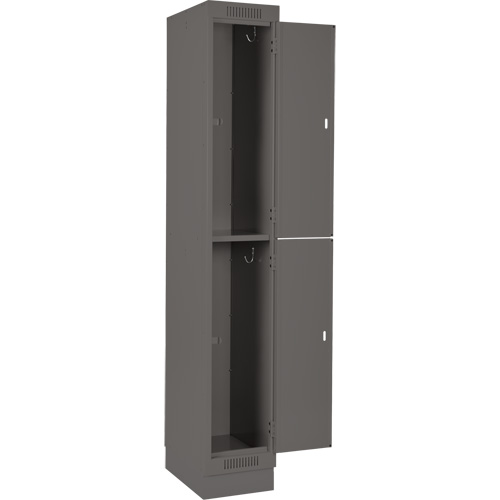 Clean Line Lockers, 2 -tier, Bank of 4, 48" x 18" x 76", Steel, Charcoal, Rivet (Assembled) Equipment World