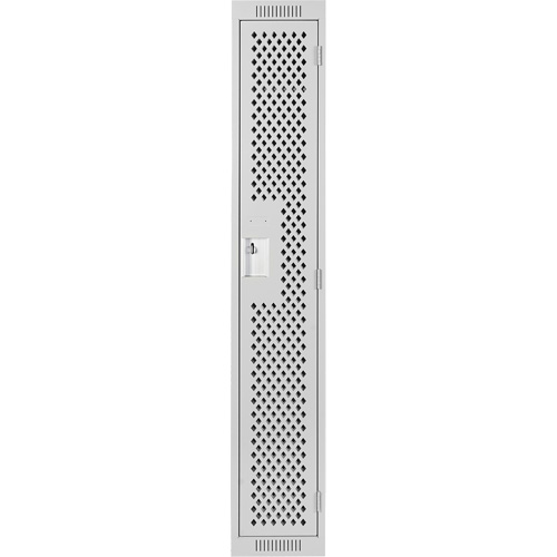 Clean Line Lockers, 12" x 12" x 72", Steel, Grey, Rivet (Assembled), Perforated Equipment World