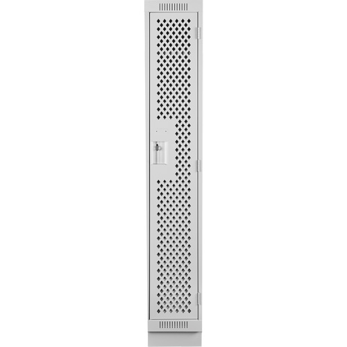 Clean Line Lockers, 12" x 15" x 76", Steel, Grey, Rivet (Assembled), Perforated Equipment World
