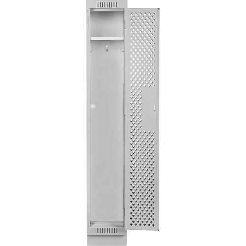Clean Line Lockers, 12" x 15" x 76", Steel, Grey, Rivet (Assembled), Perforated Equipment World
