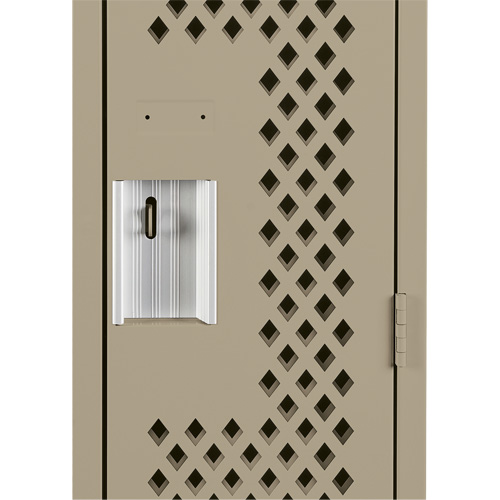 Clean Line Lockers, Bank of 2, 24" x 12" x 72", Steel, Beige, Rivet (Assembled), Perforated Equipment World