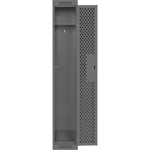 Clean Line Lockers, 12" x 12" x 72", Steel, Charcoal, Rivet (Assembled), Perforated Equipment World