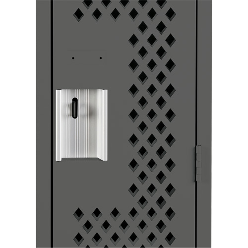 Clean Line Lockers, Bank of 2, 24" x 12" x 72", Steel, Charcoal, Rivet (Assembled), Perforated Equipment World