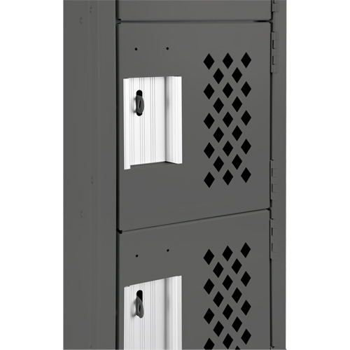 Assembled Lockerettes Clean Line Perforated Economy Lockers, 6 -tier, 18" x 72" x 12", Steel Equipment World