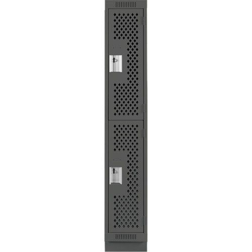 Casiers Clean Line, 2 niveaux, 12" x 18" x 76", Acier, Charbon, Rivet (assembl&eacute;), Perfor&eacute; Equipment World