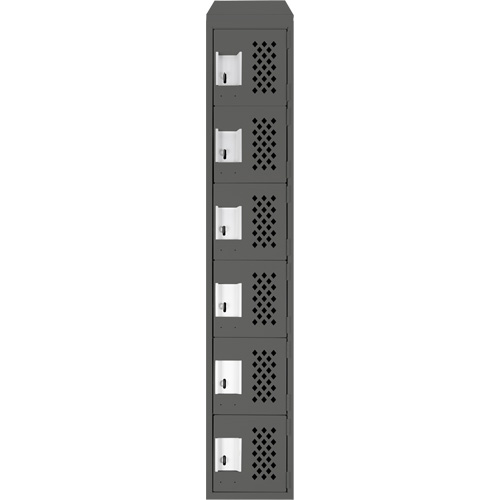 Clean-Line Perforated Lockerette, 6 -tier, 15" x 72" x 12", Steel Equipment World