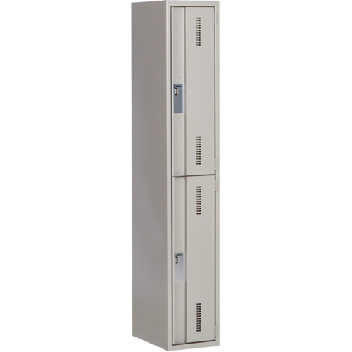 Concorde Heavy-Duty Lockers, 2 -tier, 12" x 18" x 72", Steel, Grey, Welded (Assembled) Equipment World