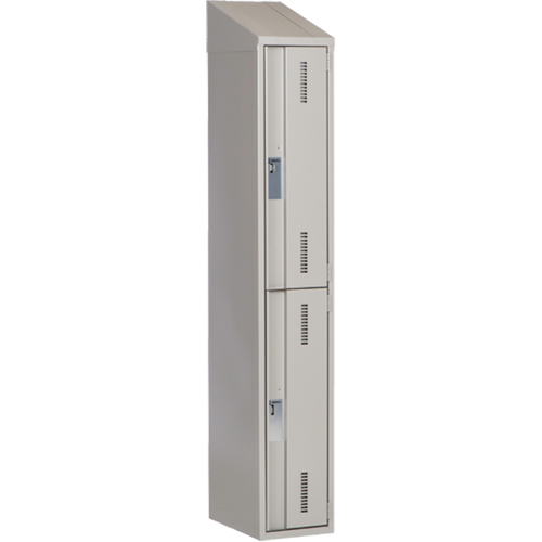 Concorde Heavy-Duty Lockers, 2 -tier, 12" x 18" x 78", Steel, Grey, Welded (Assembled) Equipment World