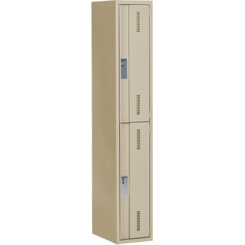 Concorde Heavy-Duty Lockers, 2 -tier, 12" x 18" x 72", Steel, Beige, Welded (Assembled) Equipment World