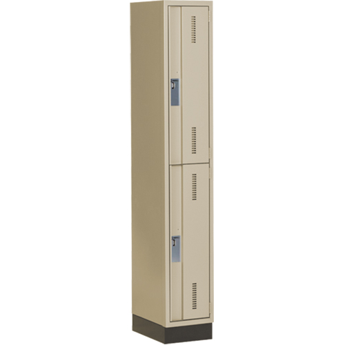 Casiers robustes Concorde, 2 niveaux, 12" x 18" x 76", Acier, Beige, Soud&eacute; (assembl&eacute;) Equipment World