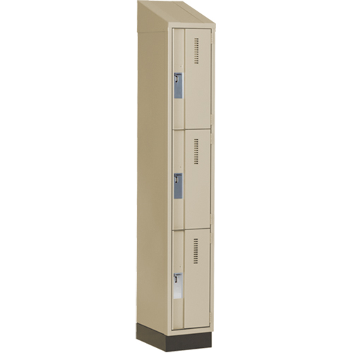 Casiers robustes Concorde, 3 niveaux, 12" x 18" x 82", Acier, Beige, Soud&eacute; (assembl&eacute;) Equipment World