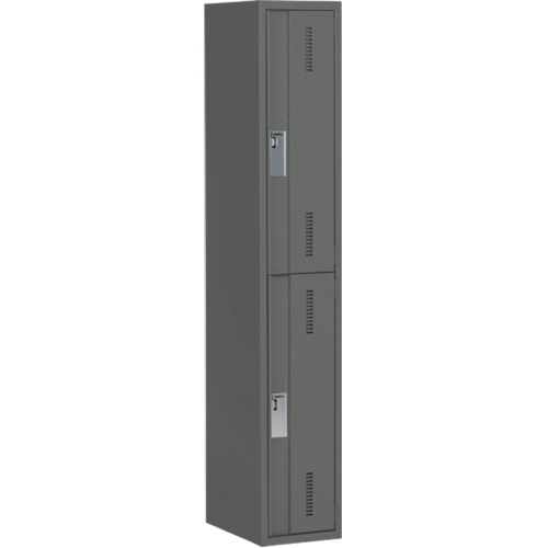 Concorde Heavy-Duty Lockers, 2 -tier, 12" x 18" x 72", Steel, Charcoal, Welded (Assembled) Equipment World