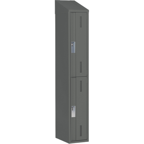 Concorde Heavy-Duty Lockers, 2 -tier, 12" x 18" x 78", Steel, Charcoal, Welded (Assembled) Equipment World