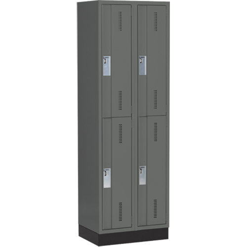 Casiers robustes Concorde, 2 niveaux, Bloc de 2, 24" x 18" x 76", Acier, Charbon, Soud&eacute; (assembl&eacute;) Equipment World