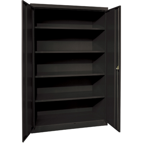 Armoires de rangement Hi-Boy profondes, Acier, 4 Tablettes, 72" h x 36" la x 24" P, Noir Equipment World