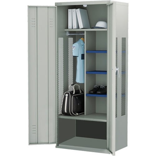 Gear Locker, Steel, 36" W x 24" D x 72" H, Grey Equipment World