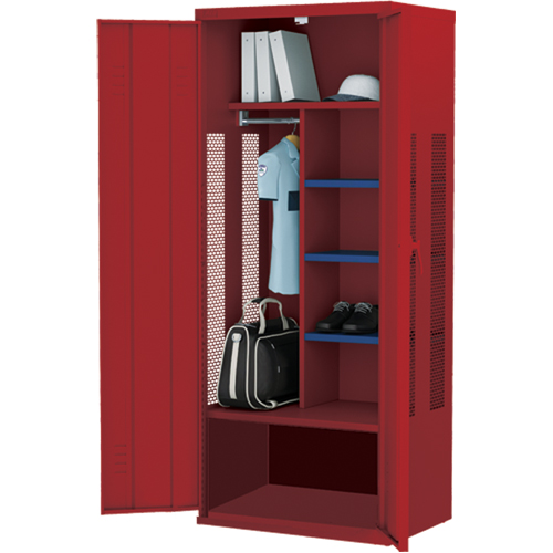 Deluxe Gear Locker, Steel, 36" W x 24" D x 72" H, Red Equipment World