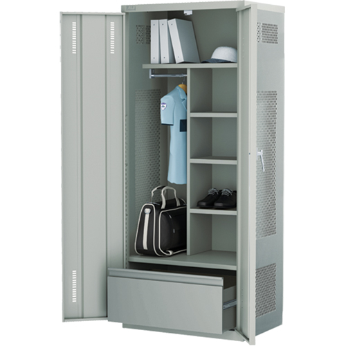 Deluxe Gear Locker, Steel, 36" W x 24" D x 72" H, Grey Equipment World