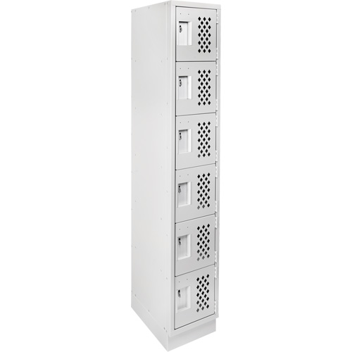 Assembled Lockerettes Clean Line Perforated Economy Lockers, 6 -tier, 18" x 72" x 12", Steel Equipment World