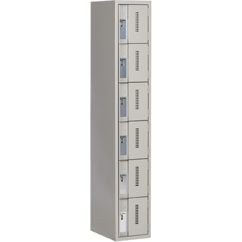 Concorde Heavy-Duty Lockers, 6 -tier, 12" x 18" x 72", Steel, Grey, Welded (Assembled) Equipment World