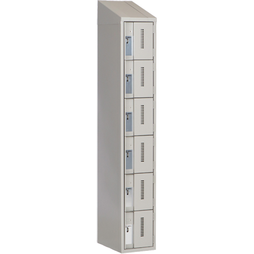 Concorde Heavy-Duty Lockers, 6 -tier, 12" x 18" x 78", Steel, Grey, Welded (Assembled) Equipment World
