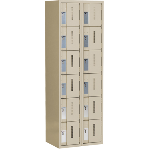 Casiers robustes Concorde, 6 niveaux, Bloc de 2, 24" x 18" x 72", Acier, Beige, Soud&eacute; (assembl&eacute;) Equipment World