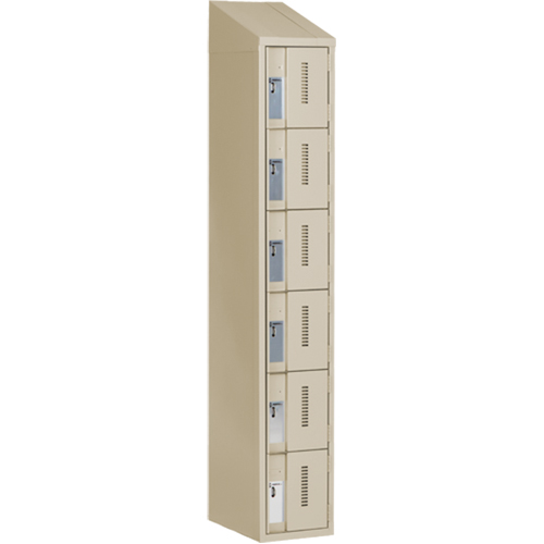 Casiers robustes Concorde, 6 niveaux, 12" x 18" x 78", Acier, Beige, Soud&eacute; (assembl&eacute;) Equipment World