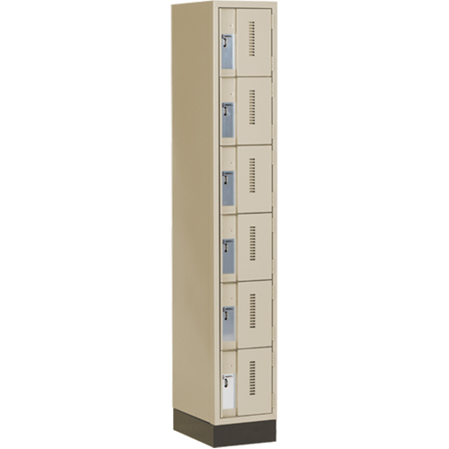 Concorde Heavy-Duty Lockers, 6 -tier, 12" x 18" x 76", Steel, Beige, Welded (Assembled) Equipment World