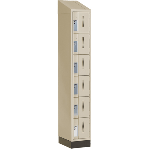 Concorde Heavy-Duty Lockers, 6 -tier, 12" x 18" x 82", Steel, Beige, Welded (Assembled) Equipment World