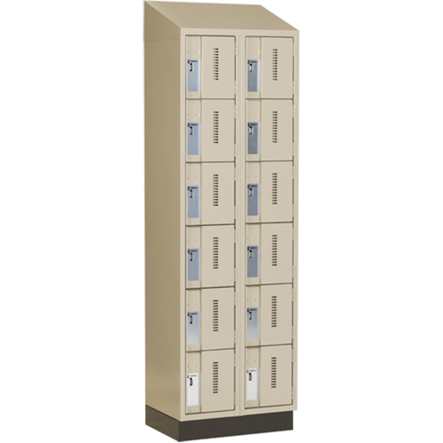 Concorde Heavy-Duty Lockers, 6 -tier, Bank of 2, 24" x 18" x 82", Steel, Beige, Welded (Assembled) Equipment World