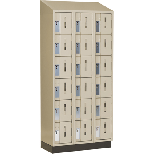 Concorde Heavy-Duty Lockers, 6 -tier, Bank of 3, 36" x 18" x 82", Steel, Beige, Welded (Assembled) Equipment World
