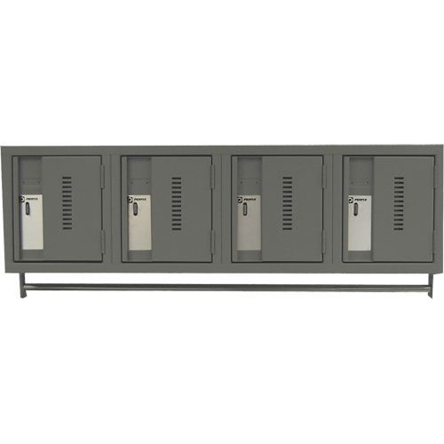 Wall Hung Lockers - Heavy Duty, Bank of 4, 18" x 12" x 12", Steel Equipment World