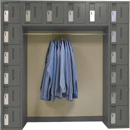 Archettes Concorde Heavy Duty Lockers, 16 -tier, Bank of 3, 18" x 72" x 72", Steel Equipment World