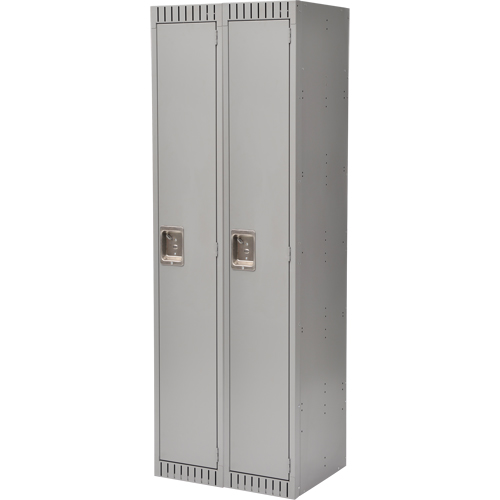 Lockers, Bank of 2, 24" x 18" x 72", Steel, Grey, Rivet (Assembled) Equipment World