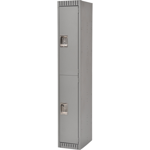 Lockers, 2 -tier, 12" x 18" x 72", Steel, Grey, Rivet (Assembled) Equipment World