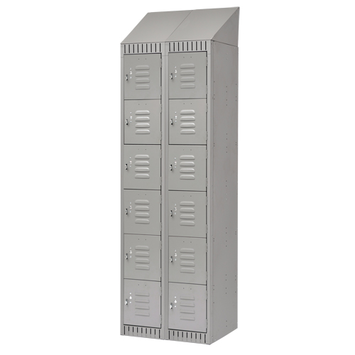 Casiers, 6 niveaux, Bloc de 2, 24" x 18" x 82", Acier, Gris, D&eacute;mont&eacute; Equipment World